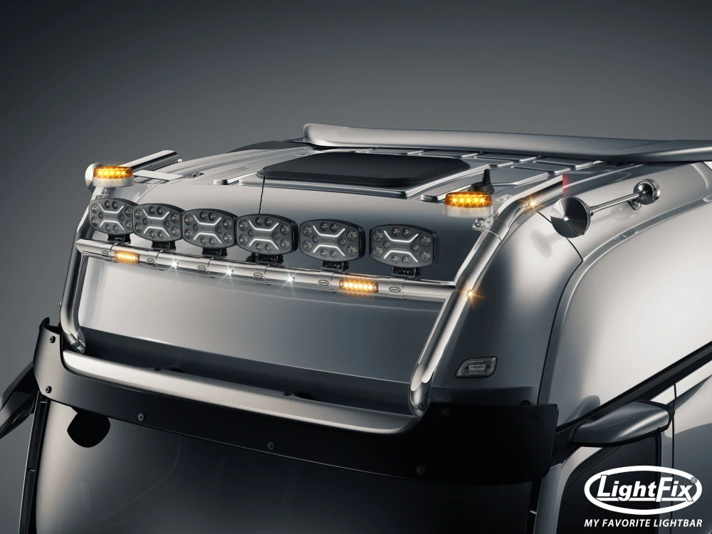 Střešní nerezový rám Lightfix SKY-LIGHT "H-TYPE" nerezový – MERCEDES - ACTROS (PROCABIN) - GIGA SPACE