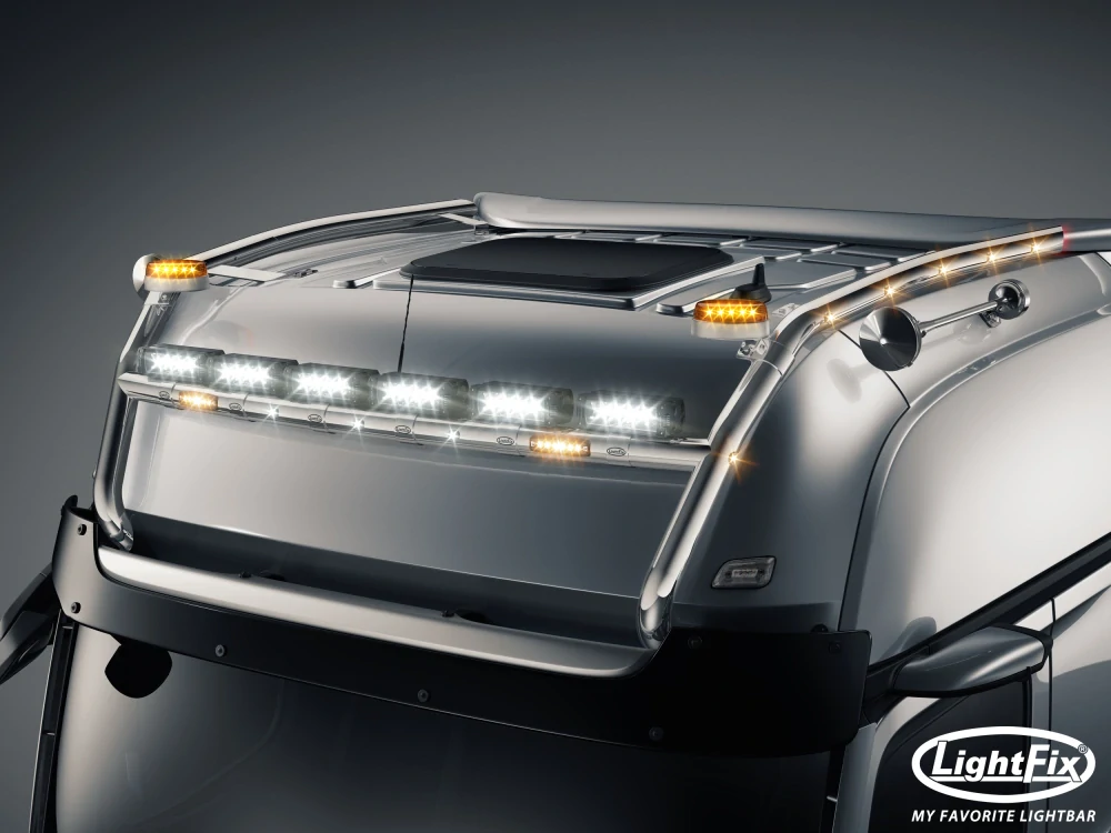 Střešní nerezový rám Lightfix SKY-LIGHT "H-MAX" nerezový – MERCEDES - ACTROS (PROCABIN) - GIGA SPACE