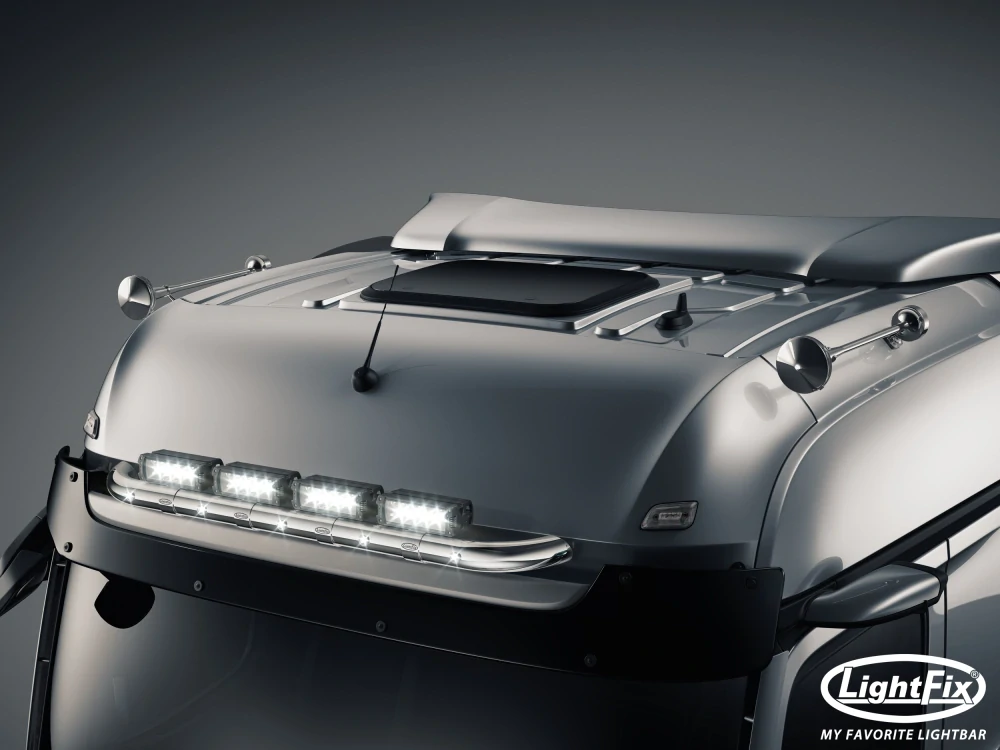 Střešní nerezový rám Lightfix SKY-LIGHT "MINI" nerezový – MERCEDES - ACTROS (PROCABIN) / AROCS - BIGSPACE