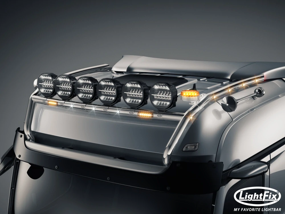 Střešní nerezový rám Lightfix SKY-LIGHT "H-TYPE" nerezový – MERCEDES - ACTROS (PROCABIN) / AROCS - BIGSPACE