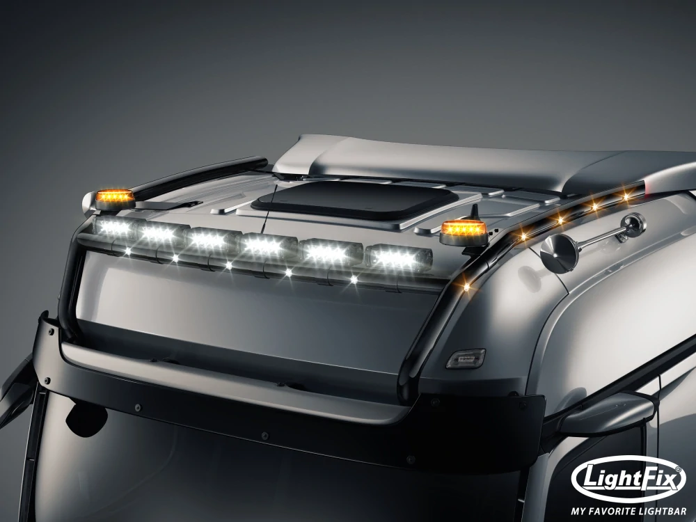 Střešní nerezový rám Lightfix SKY-LIGHT "H-TYPE" lakovaný – MERCEDES - ACTROS (PROCABIN) / AROCS - BIGSPACE