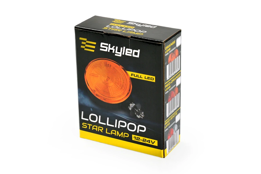 Obrysové světlo „Myší ucho“ SKYLED Lollipop Star 12/24V – oranžovo-oranžové