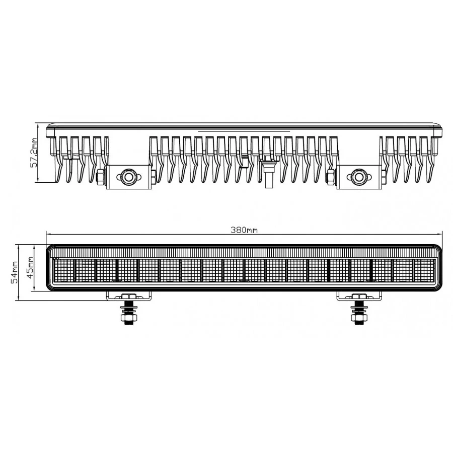 LED světlo KAMAR L3416, 380 mm, 4000 Lm, 45 W + 5 W, 12/24 V, IP67, homologace