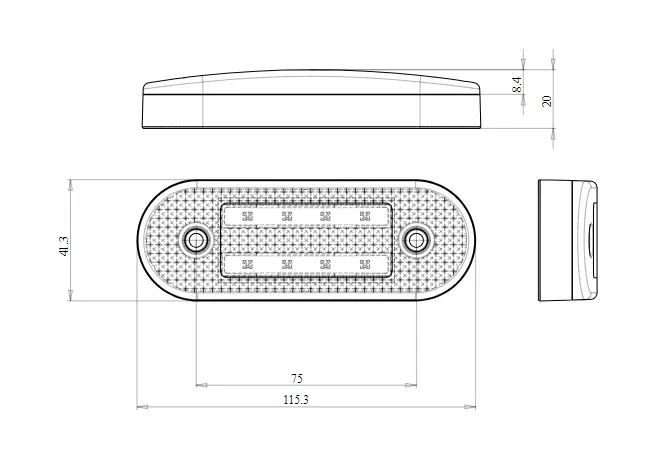 LED Lampa sdružena pozični boční WAŚ, 12V-24V, ECE, IP 66/68, univerzální