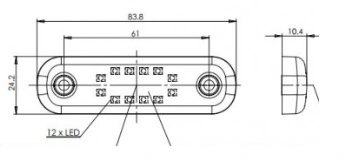 LED Lampa pozični zadni WAŚ, 12V-24V, ECE, IP 66/68, univerzální