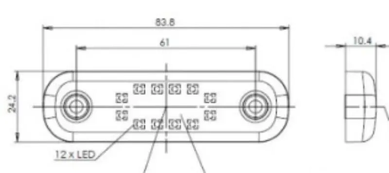 LED Lampa pozični přední WAŚ, 12V-24V, ECE, IP 66/68, univerzální