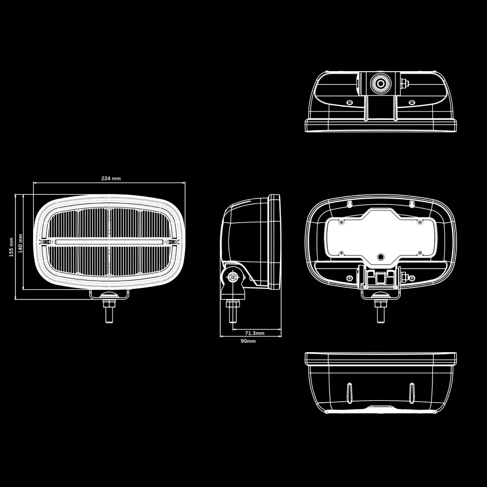 LED dálkové světlo STRANDS FREEDOM AMBASSADOR OVAL, 39 W, 2600 lm, 12–30 V, rozměry 224 cm