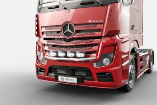 Přední nerezový rám do masky kabeláž pro 4 světla | 4 fixní upínadla světel |2 výstražná světla | MERCEDES - BENZ ACTROS 11-