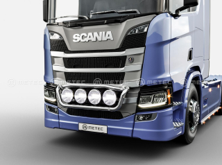 Přední nerezový rám do masky kabeláž pro 4 světla | 4 fixní upínadla světel | SCANIA S,R,P,G - Serie 16-