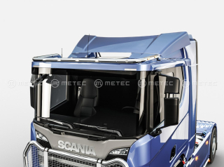 Střešní nerezový rám, kabeláž pro 6 světel, konektor k zapojení | 3 bílé a 4 oranžové LED | SCANIA R,P,G - Serie 16-