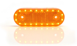 LED Boční poziční lampa s blinkrem a odrazkou WAŚ, 12V-24V, ECE, IP 66/68, univerzální