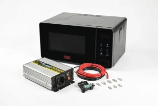 Set mikrovlnné trouby 600W, 15l, s modifikovaným měničem 1200W, Černá