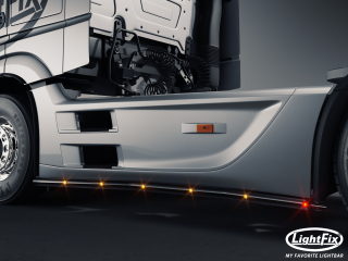 Boční nerezové rámy Lightfix SIDE-LINER lakovaný – MERCEDES - ACTROS (L-CAB)