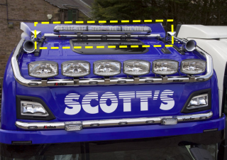 Střešní nerezový rám Kelsa BeaconBar pro  Scania Next Generation R&S Vysoká kabina