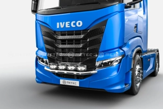 Přední nerezový rám do masky kabeláž pro 4 světla | 4 fixní upínadla světel | 3 bílé LED | IVECO S-WAY 19-