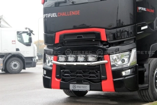 Přední nerezový rám do masky kabeláž pro 4 světla | 4 fixní upínadla světel | 3 bílé LED | RENAULT T serie 14-