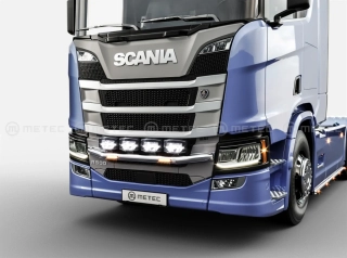 Přední nerezový rám do masky kabeláž pro 4 světla | 4 fixní upínadla světel |2 výstražná světla | SCANIA R - Serie 16-