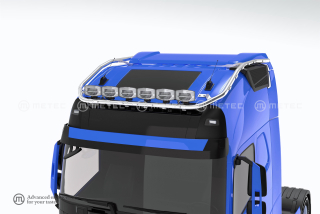 Střešní nerezový rám, kabeláž pro 6 světel | 6 Upínadel světel |5 bílých a 12 oranžových LED | VOLVO FH 20-