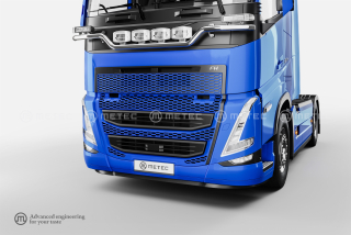 Přední nerezový rám, kabeláž pro 4 světla | 4 fixní upínadla světel | VOLVO FH 20-