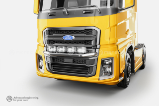 Přední nerezový rám do masky, "CITY" kabeláž pro 4 světla | 4 fixní upínadla světel | FORD F-Max