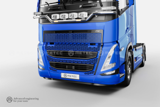 Přední nerezový rám, kabeláž pro 4 světla | 4 fixní upínadla světel | 2x Strobo VOLVO FH 20-