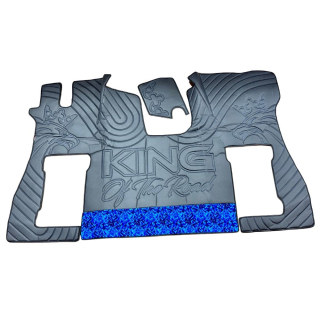 Podlaha SCANIA NTG S (odpružená/pevná)- King dánská plyš modrá, modré prošívání