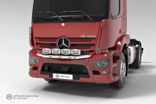 Přední nerezový rám do masky kabeláž pro 4 světla | 4 fixní upínadla světel | 3 bílé LED | MERCEDES - BENZ ACTROS 11-